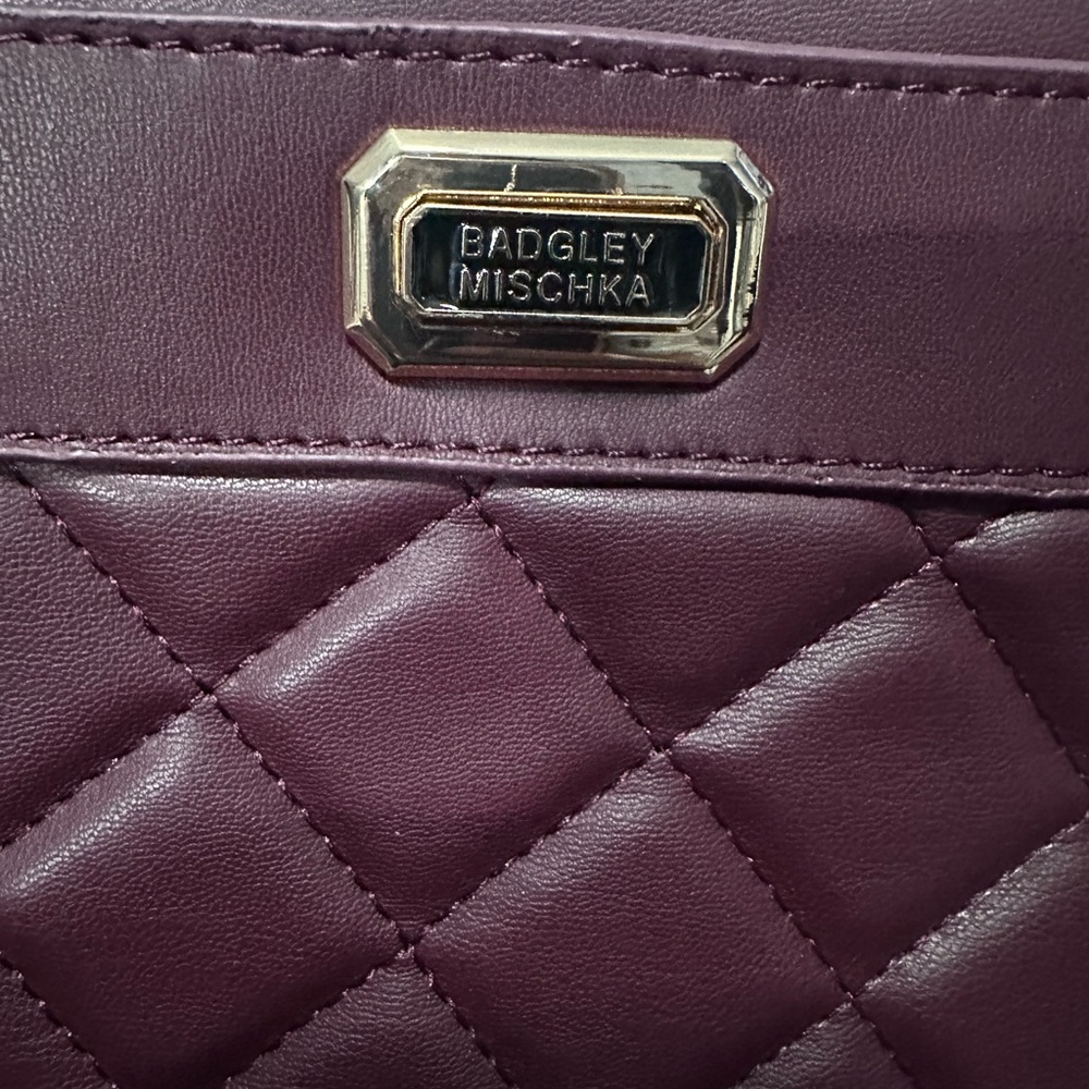 Badgley Mischka Deep Purple Quilted Bag